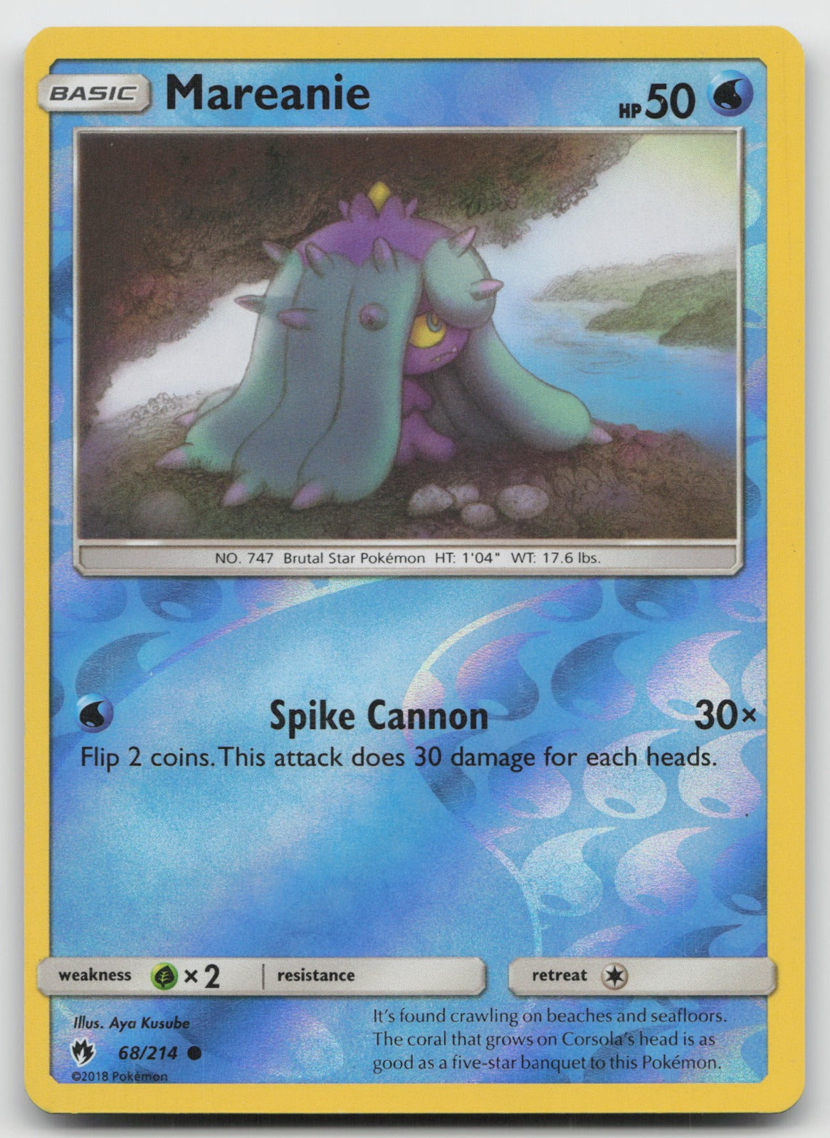 Mareanie Reverse Holo Common SM - Lost Thunder 68/214 NM