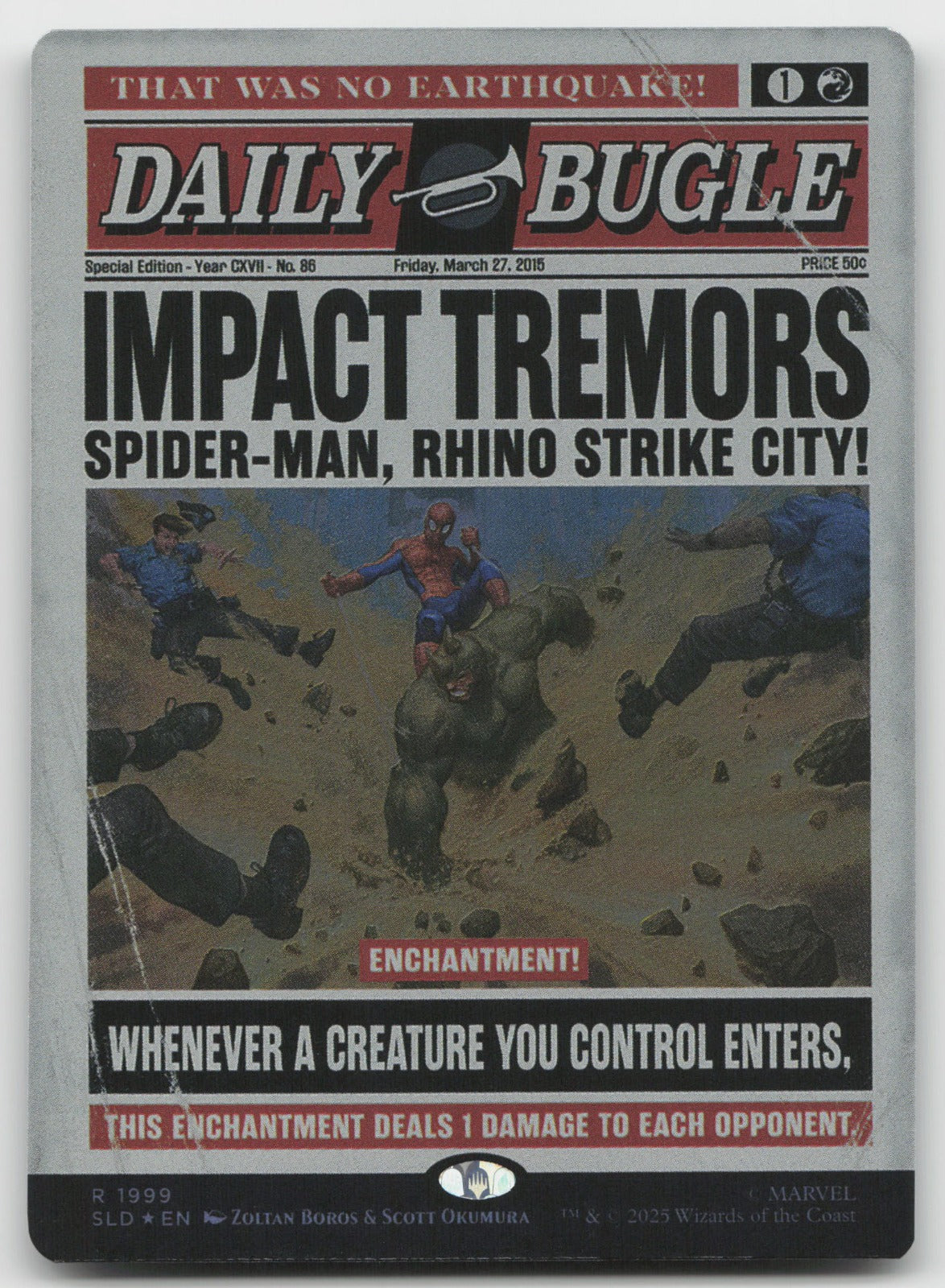 Impact Tremors (Rainbow Foil) R Foil Secret Lair Drop Series 1999 NM