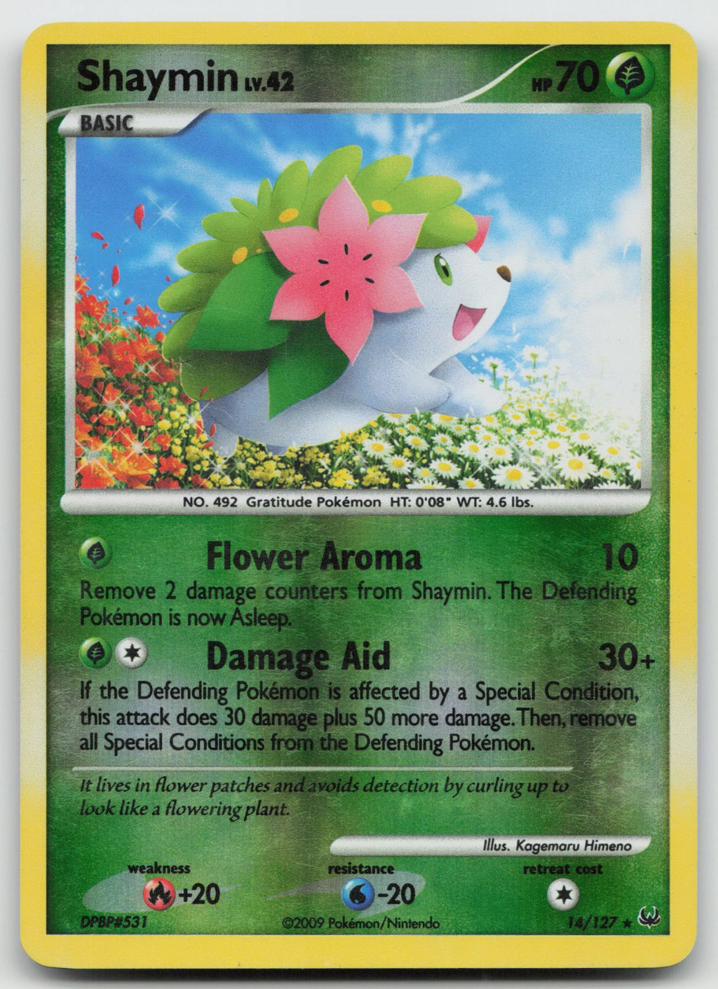 Shaymin Rare Reverse Holo Platinum 14/127 LP/MP
