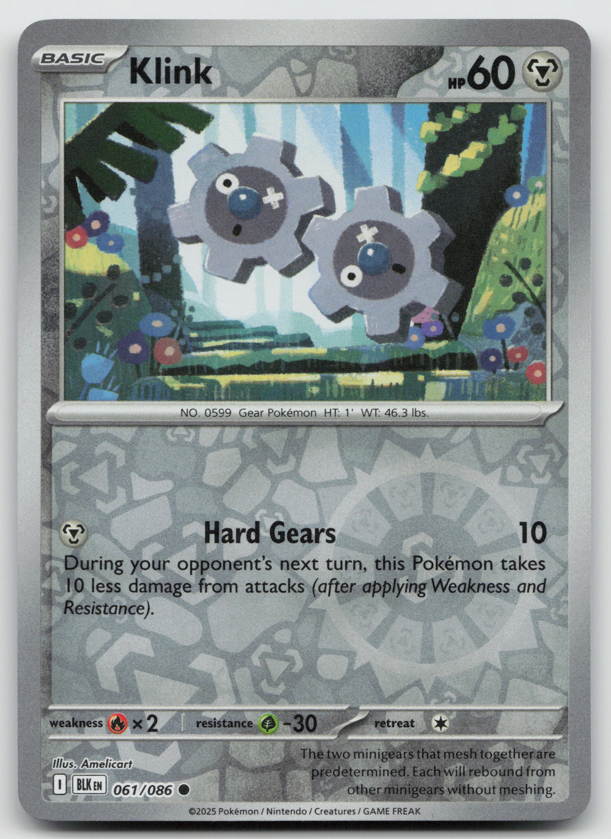Klink Common Reverse Holo SV: Black Bolt 061/086 NM