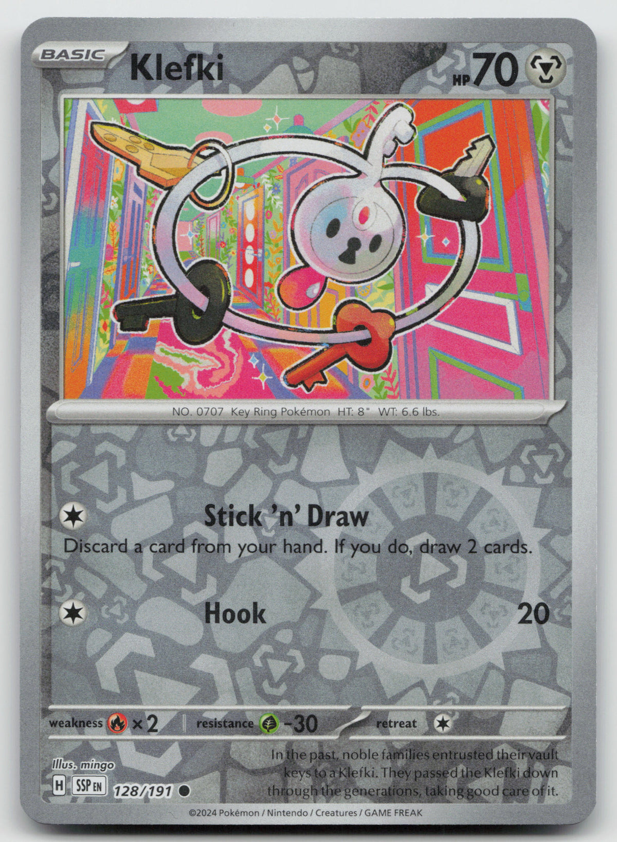 Klefki Common Reverse Holo SV08: Surging Sparks 128/191 NM