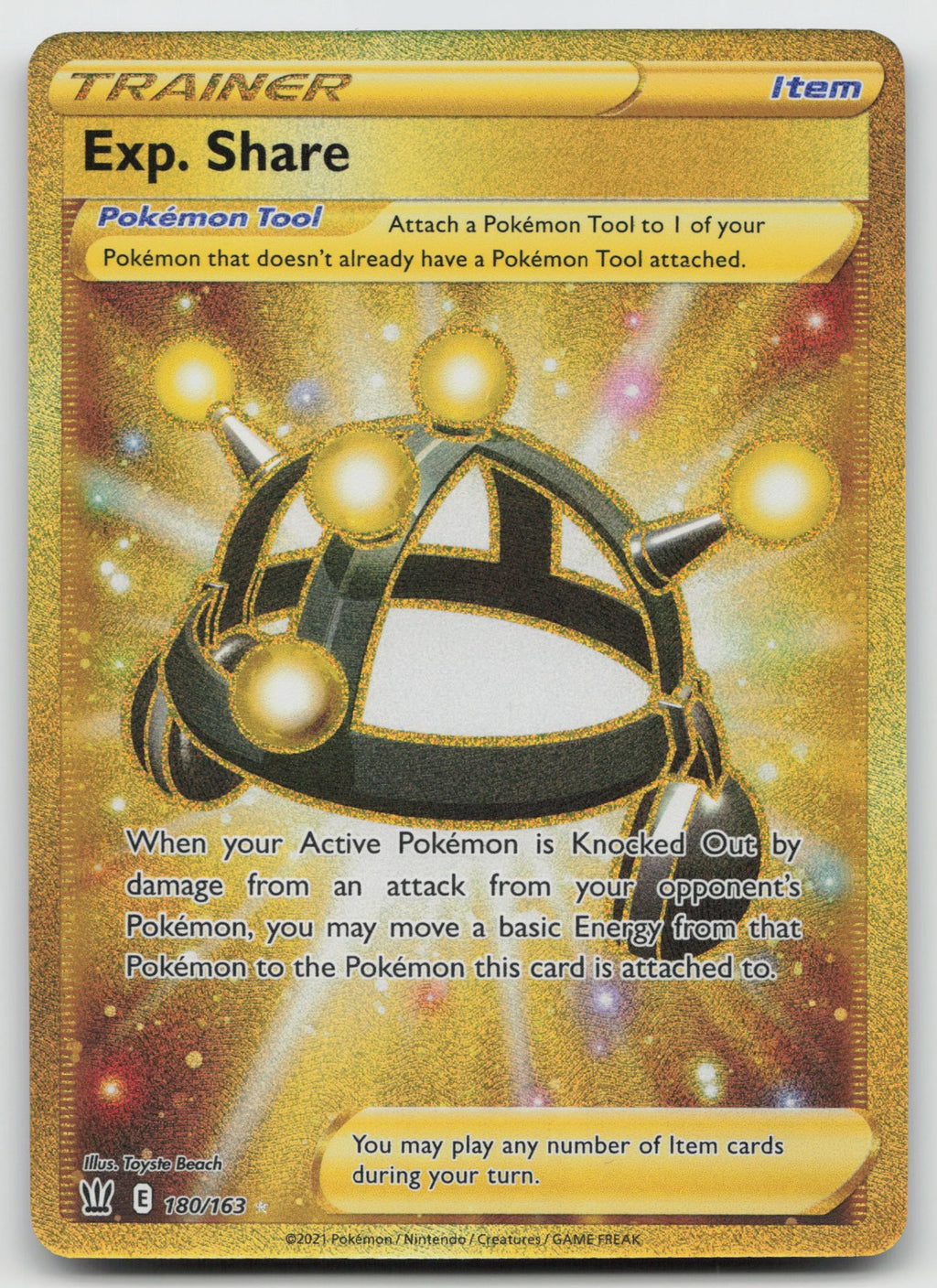 Exp. Share (Gold) Secret Rare Holo SWSH05: Battle Styles 180/163 NM
