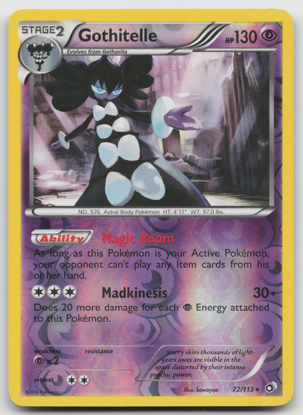 Gothitelle Reverse Holo Rare Legendary Treasures 72/113 LP