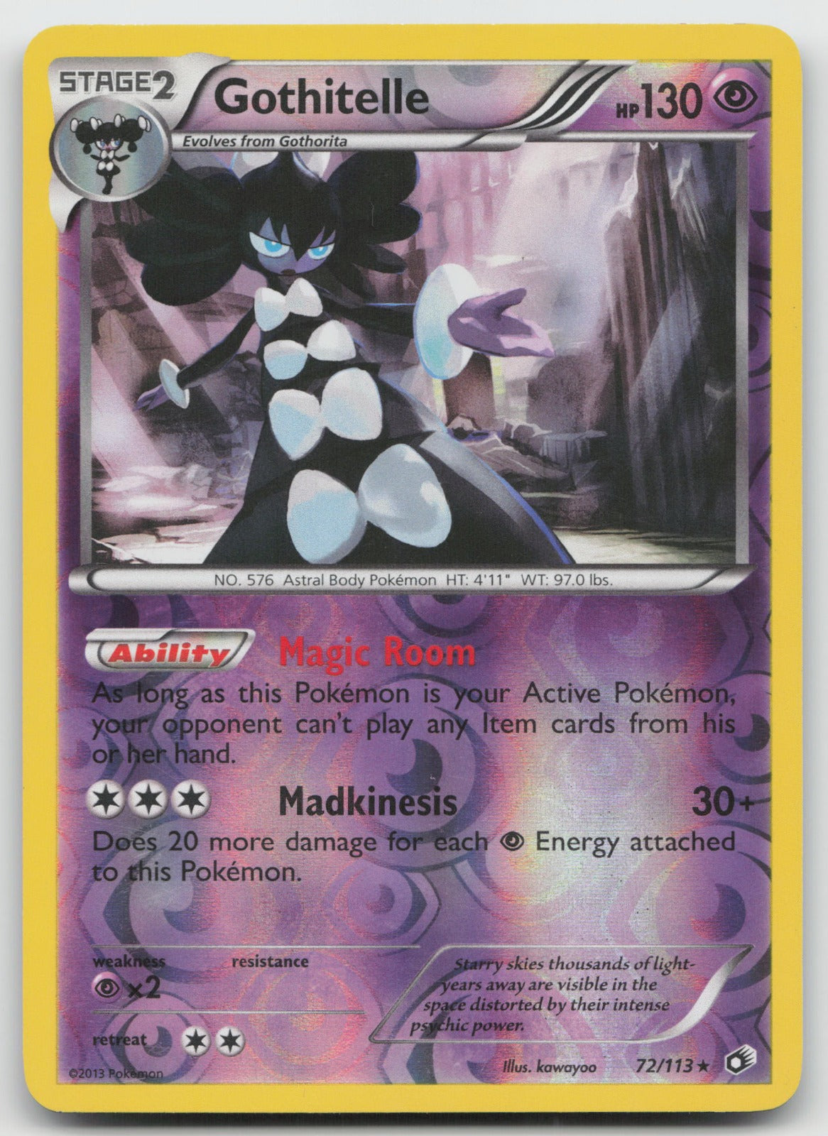 Gothitelle Reverse Holo Rare Legendary Treasures 72/113 LP