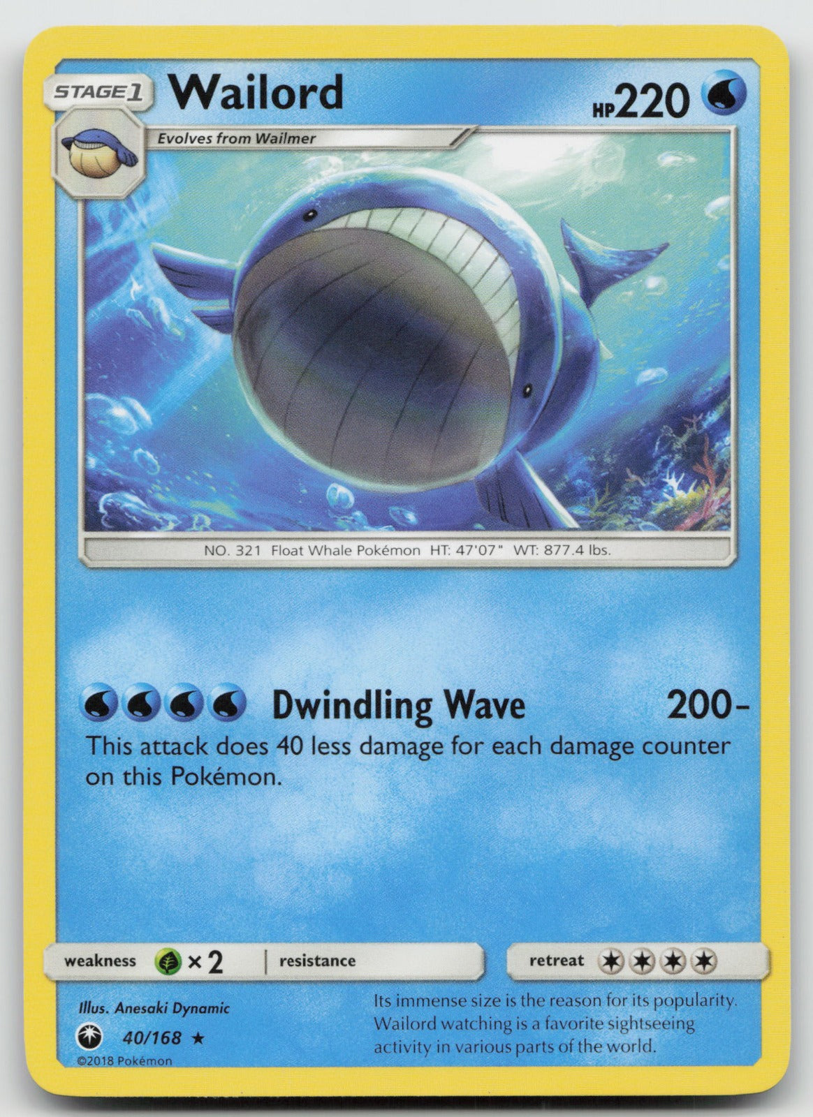 Wailord Rare SM - Celestial Storm 40/168 LP