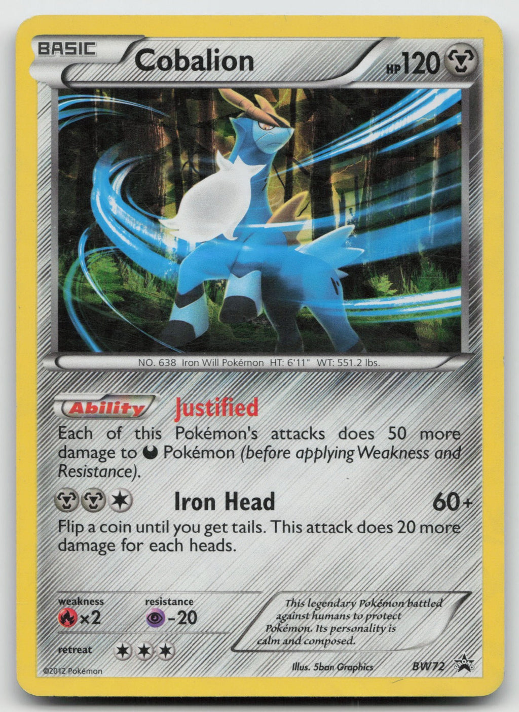 Cobalion Promo Holo Black and White Promos BW72 HP