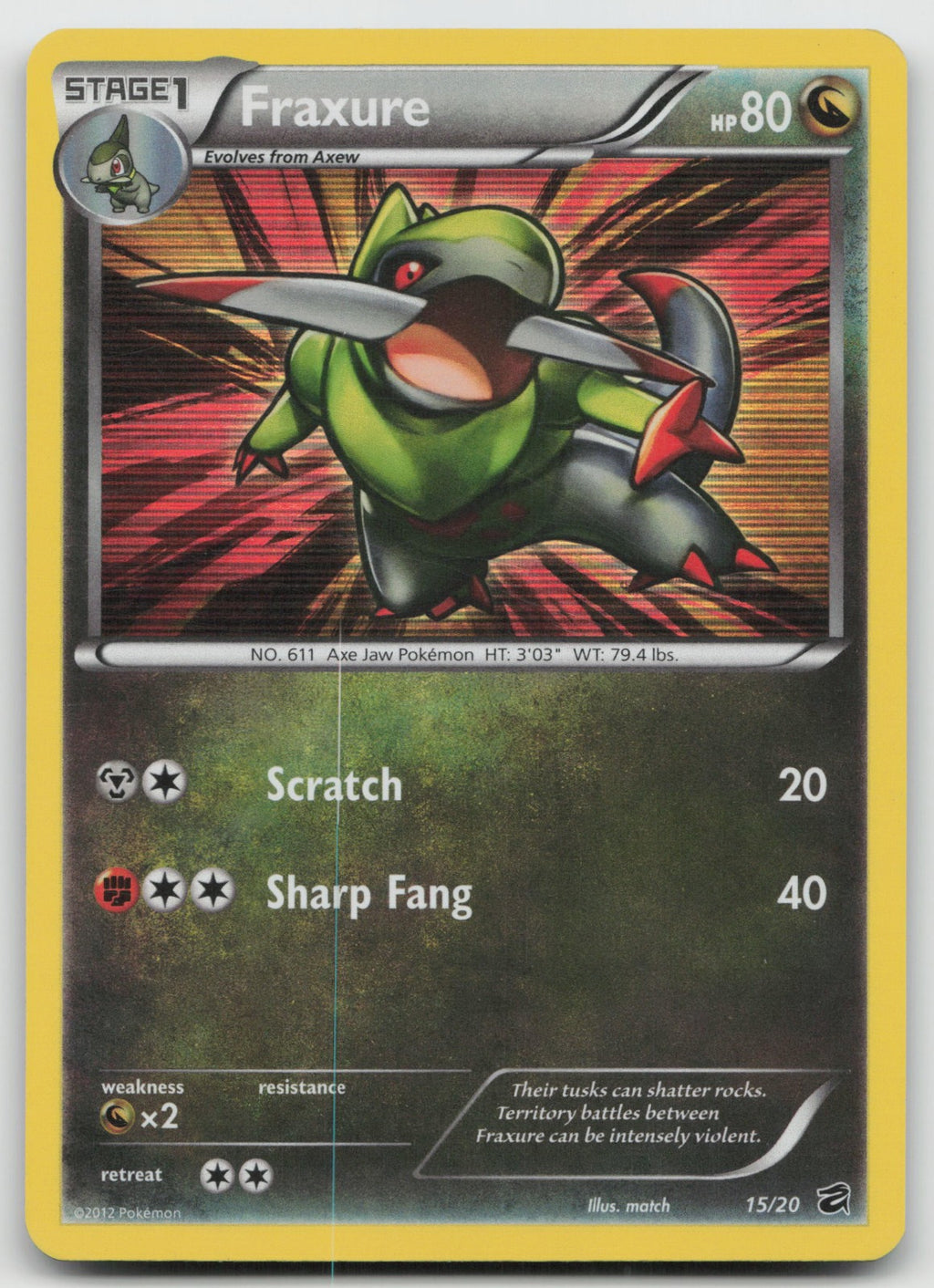Fraxure Holo Rare Dragon Vault 15/20 LP