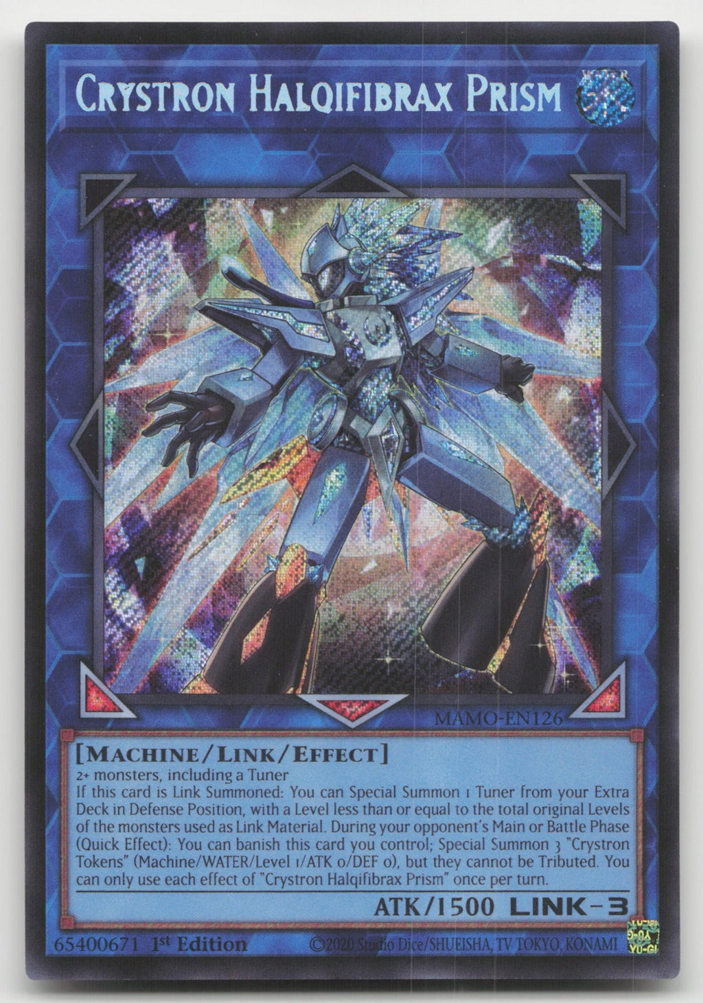 Crystron Halqifibrax Prism 1st Secret Rare Magnificent Monsters MAMO-EN126 NM