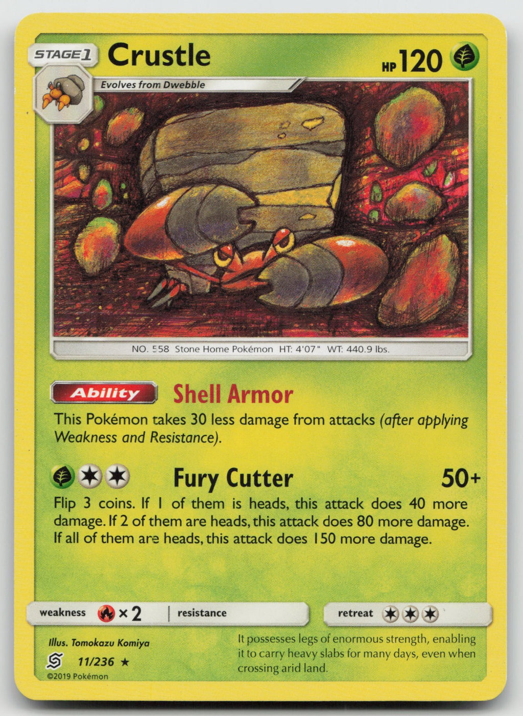 Crustle Rare SM - Unified Minds 11/236 NM