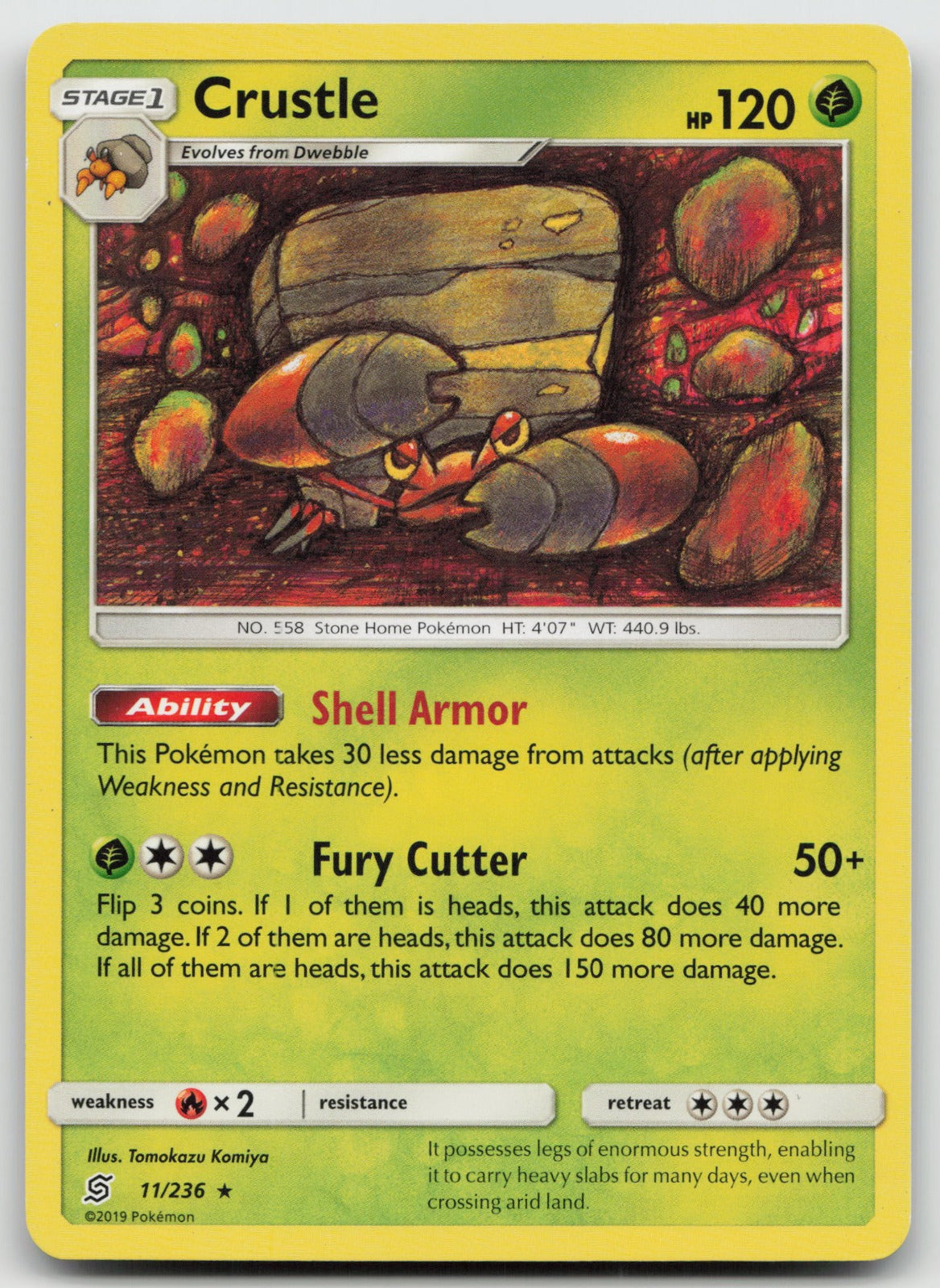 Crustle Rare SM - Unified Minds 11/236 NM