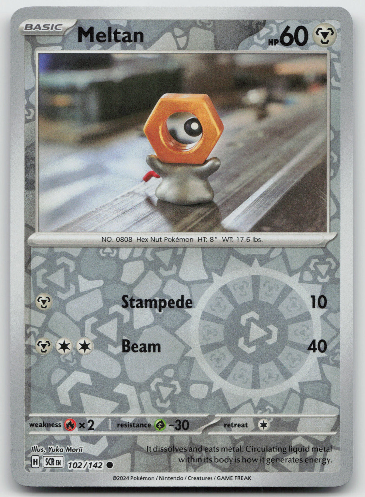 Meltan Common Reverse Holo SV07: Stellar Crown 102/142 NM