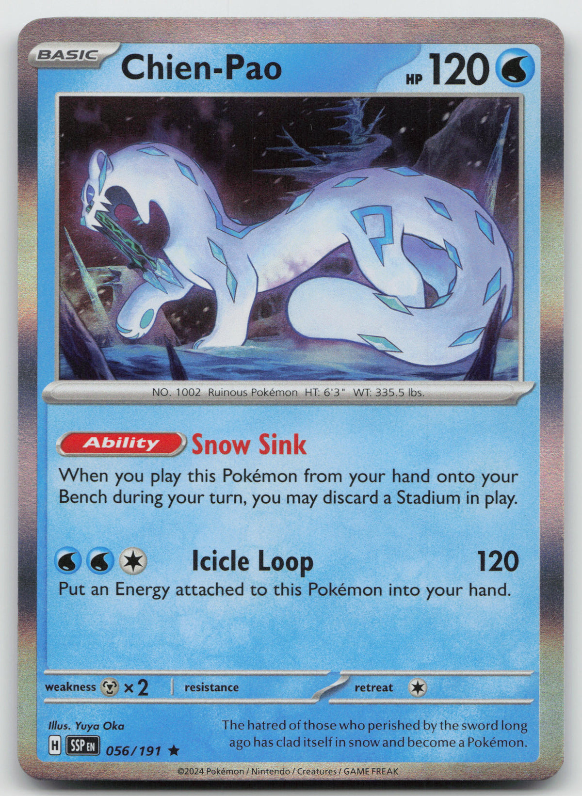 Chien-Pao Rare Holo SV08: Surging Sparks 056/191 NM