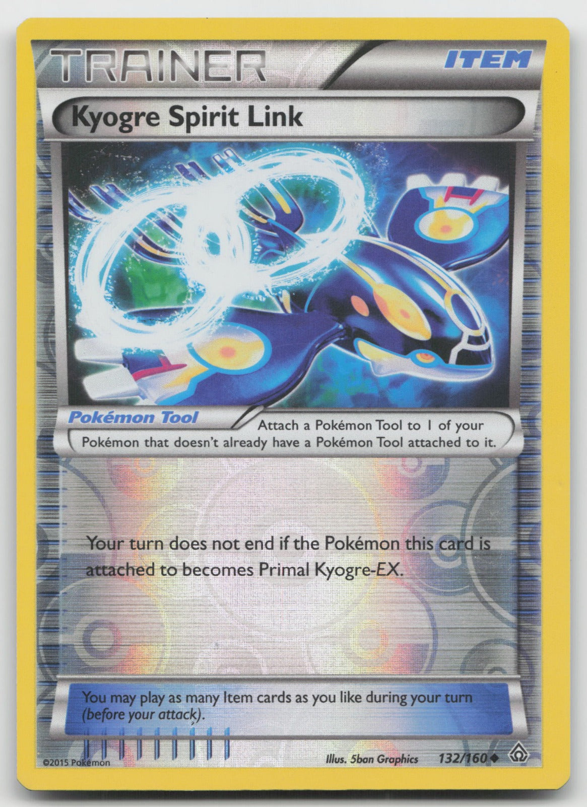 Kyogre Spirit Link Uncommon Reverse Holo XY - Primal Clash 132/160 MP