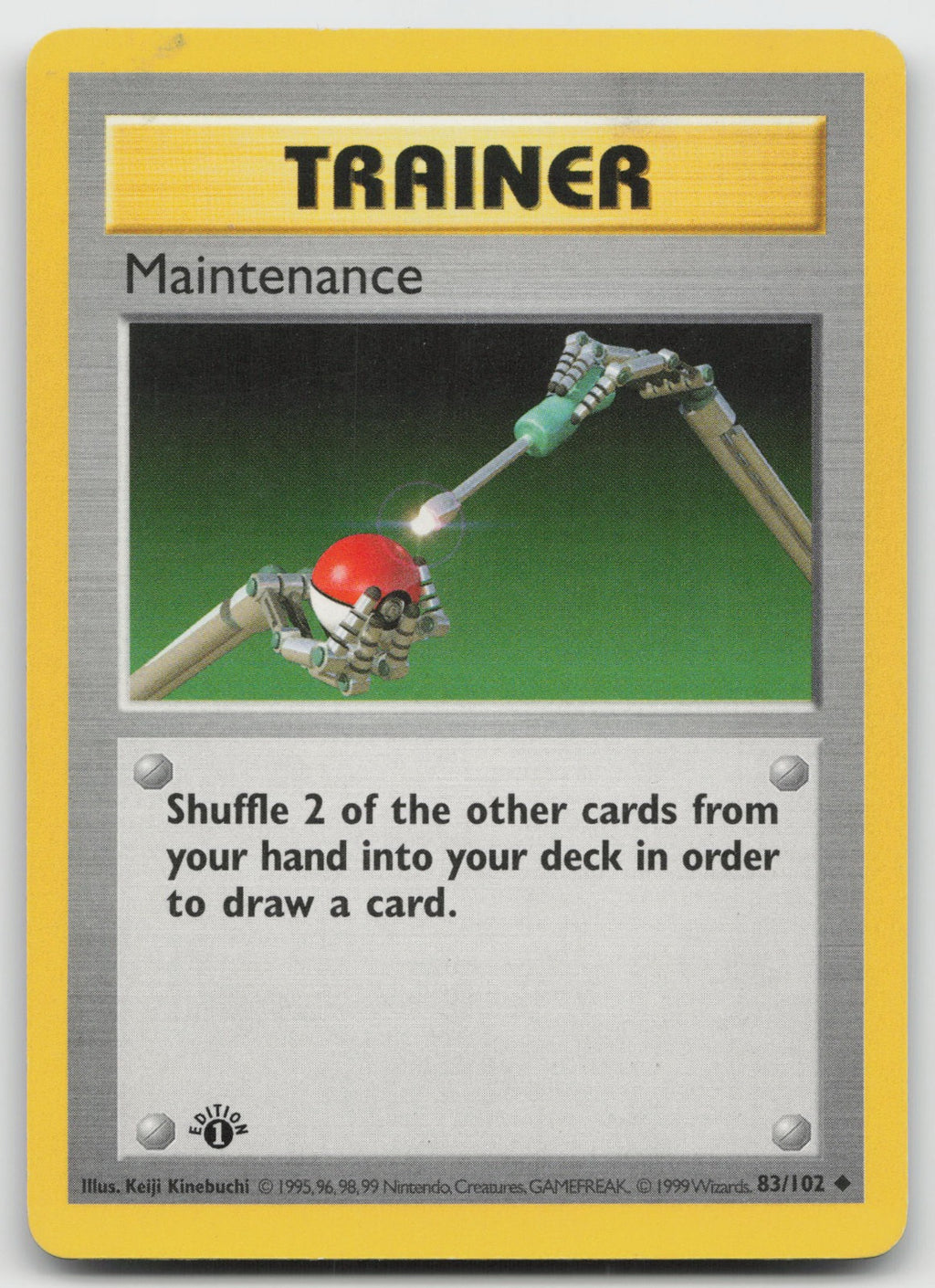 Maintenance 1st Edition Uncommon Base Set (Shadowless) 83/102 LP
