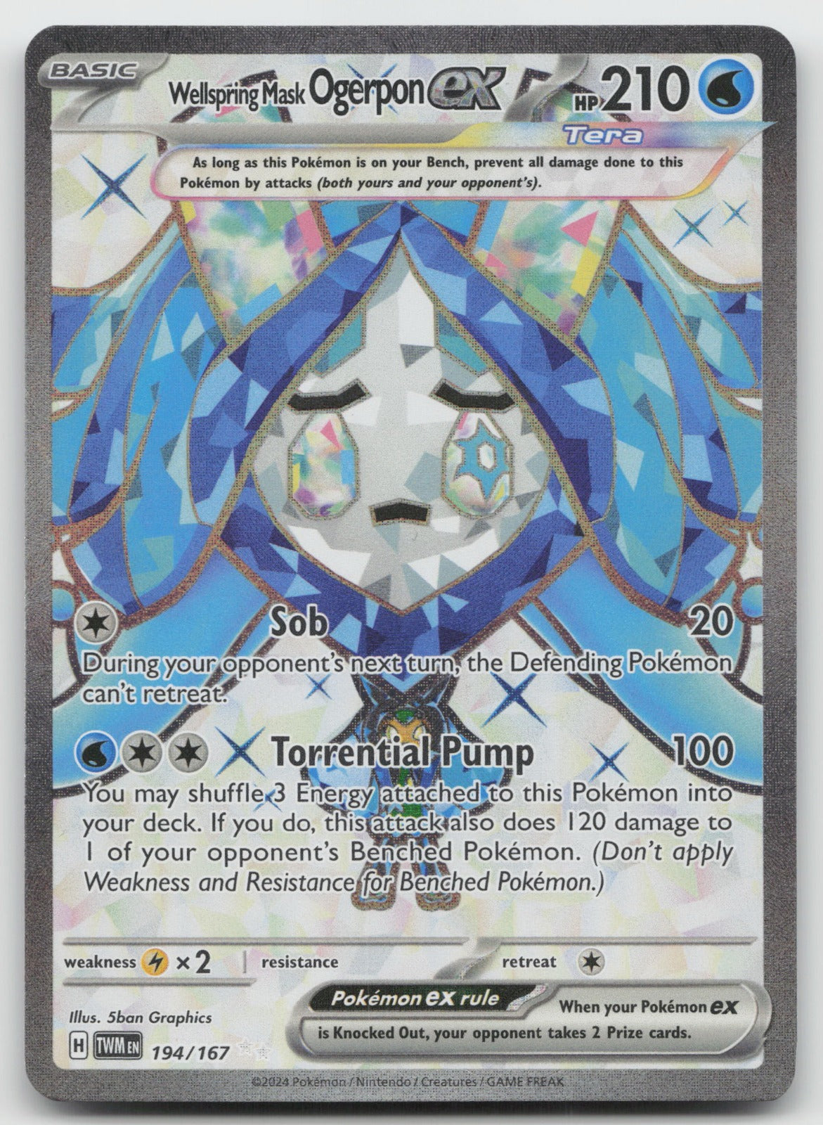 Wellspring Mask Ogerpon ex Holo Ultra Rare SV06: Twilight Masquerade 194/167 NM