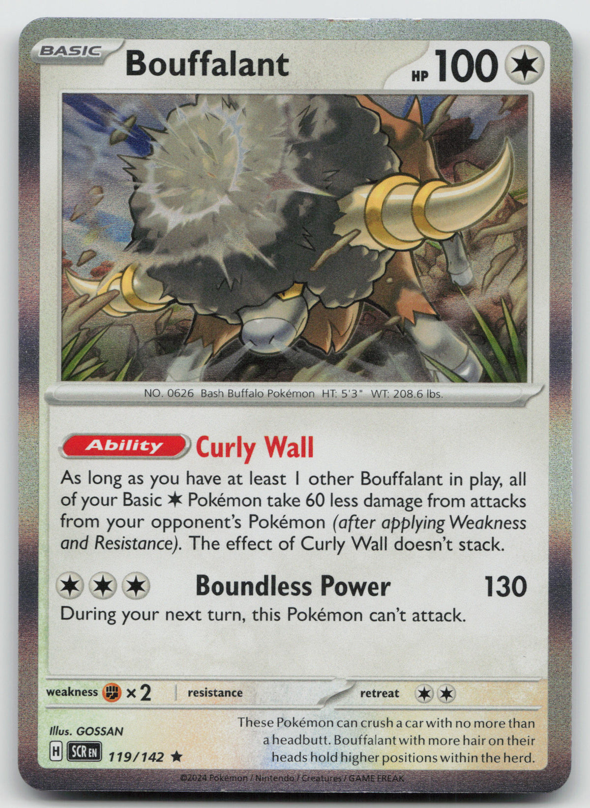 Bouffalant Rare Holo SV07: Stellar Crown 119/142 NM