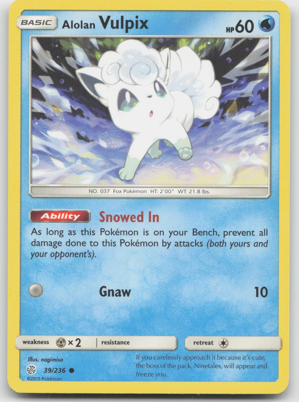 Alolan Vulpix Common SM - Cosmic Eclipse 39/236 NM