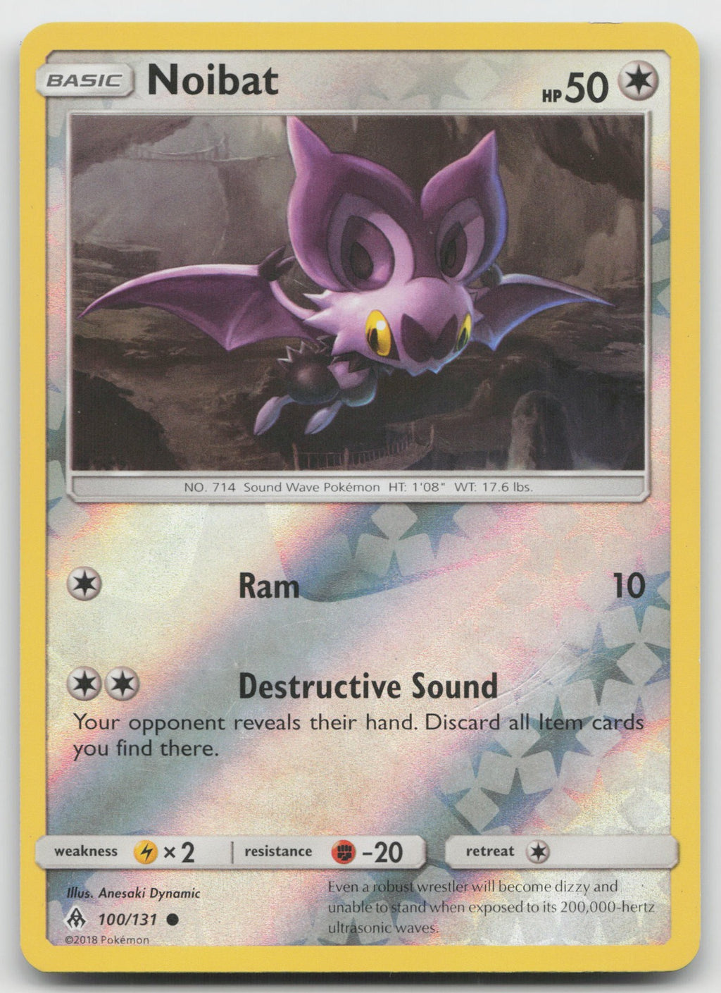 Noibat Reverse Holo Common SM - Forbidden Light 100/131 LP