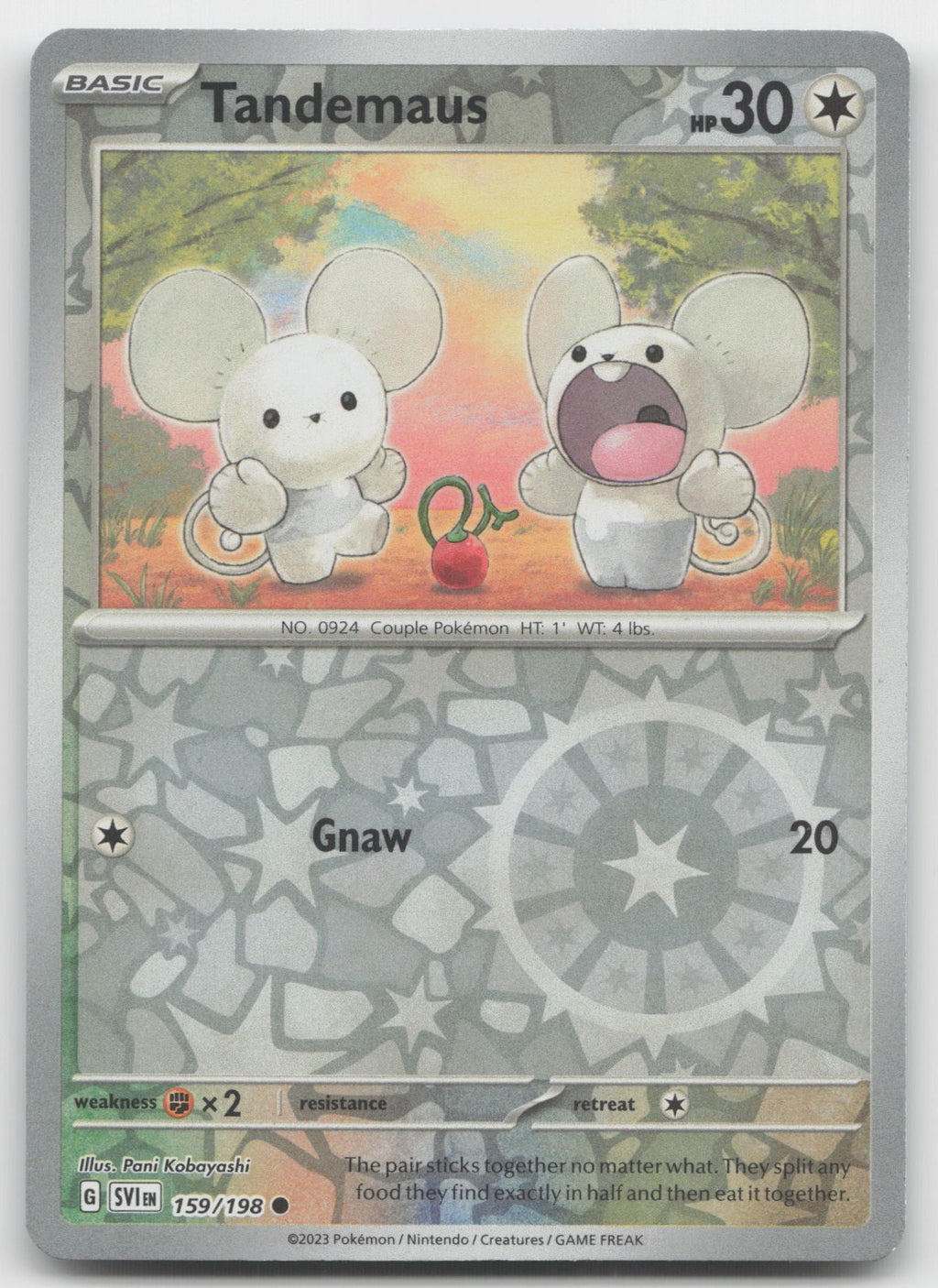 Tandemaus Reverse Holo Common SV01: Scarlet & Violet Base Set 159/198 NM