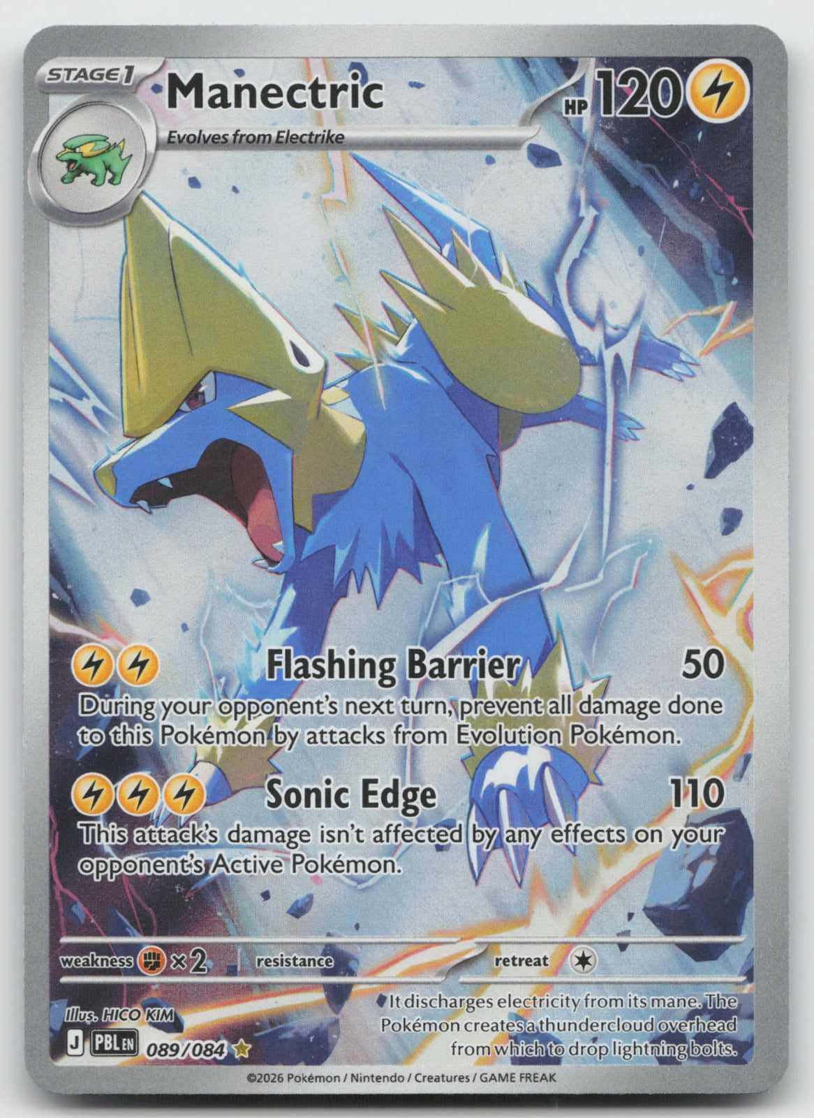 Manectric Illustration Rare Holo ME05: Pitch Black 089/084 NM