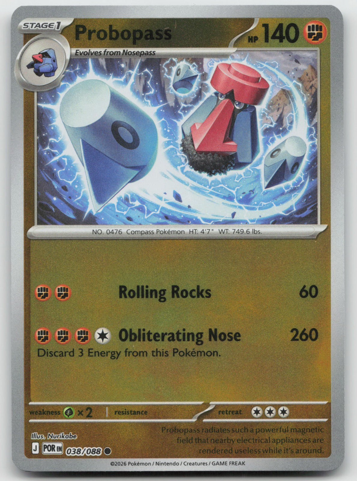 Probopass - Common Reverse Holo ME03: Perfect Order 038/088 NM