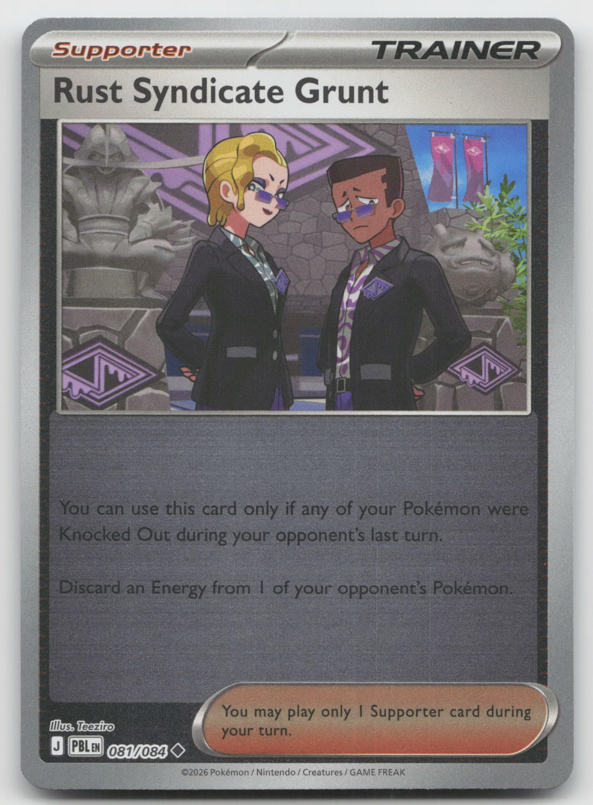 Rust Syndicate Grunt Reverse Holo Uncommon ME05: Pitch Black 081/084 NM