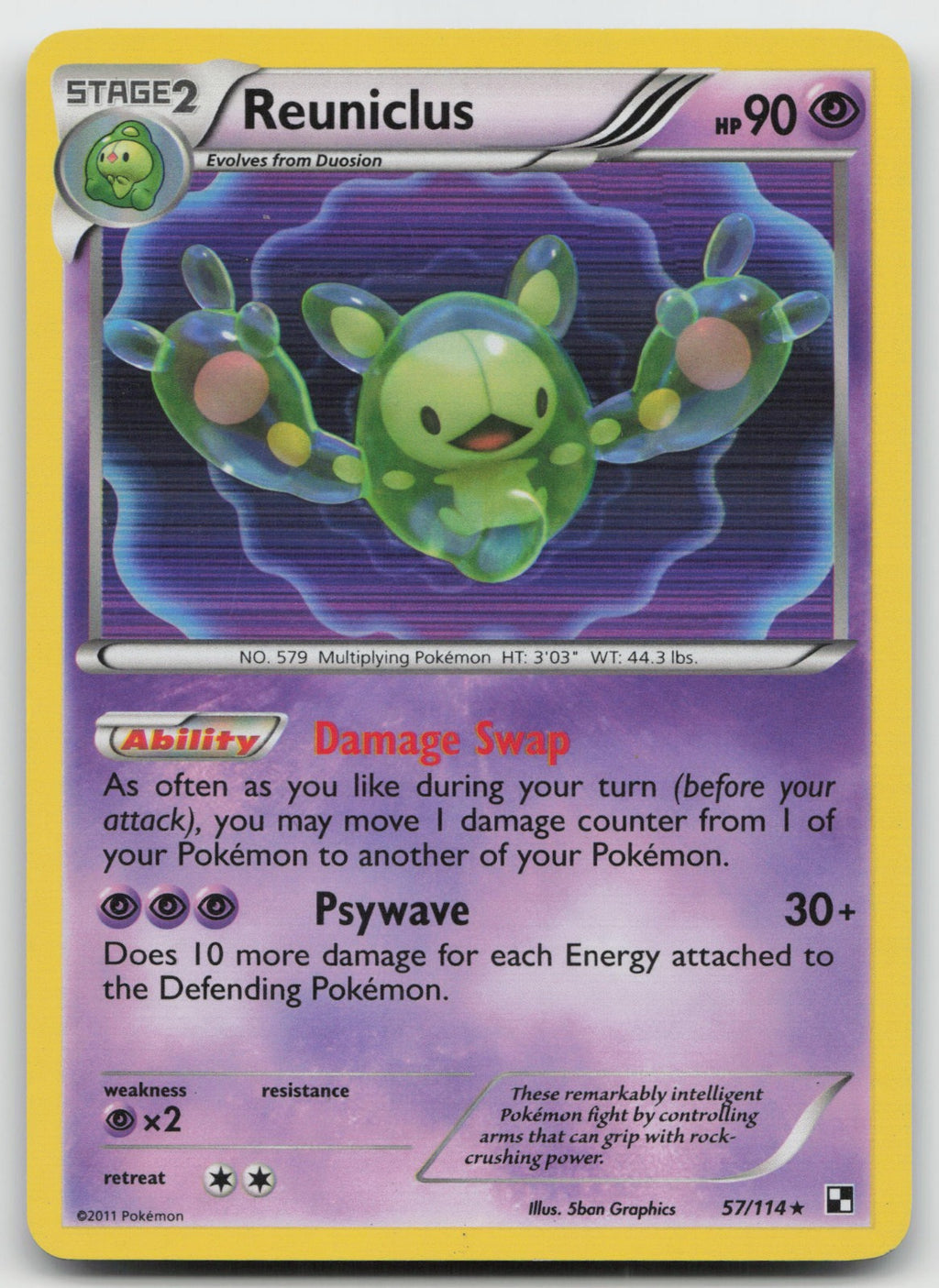 Reuniclus Holo Rare Black and White 57/114 LP