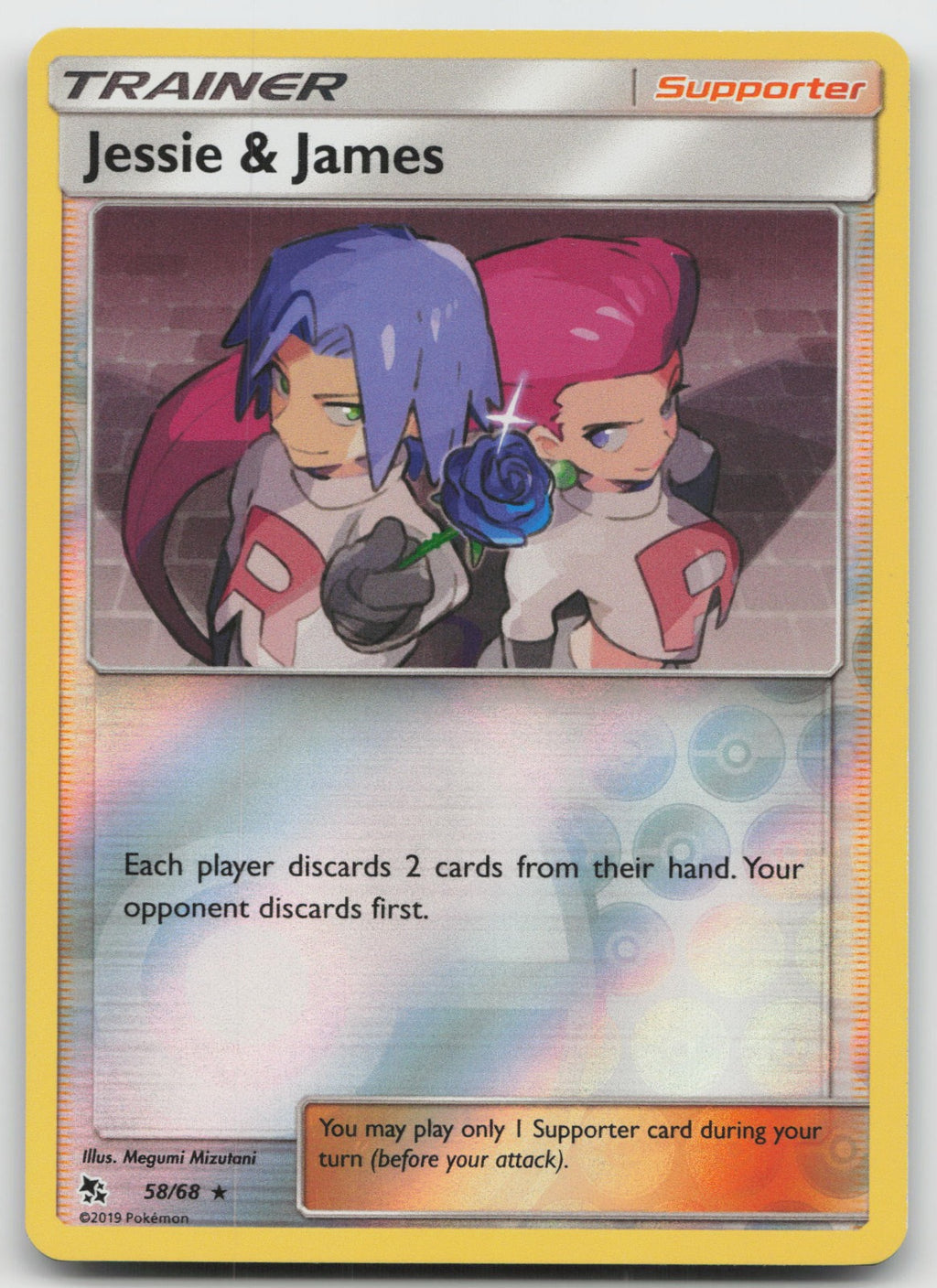 Jessie & James Reverse Holo  Rare Hidden Fates 58/68 NM