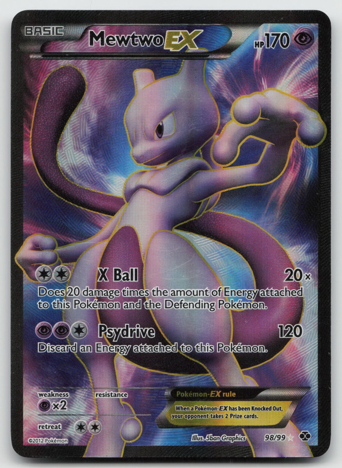 Mewtwo EX (Full Art) Holo Ultra Rare Next Destinies 98/99 NM