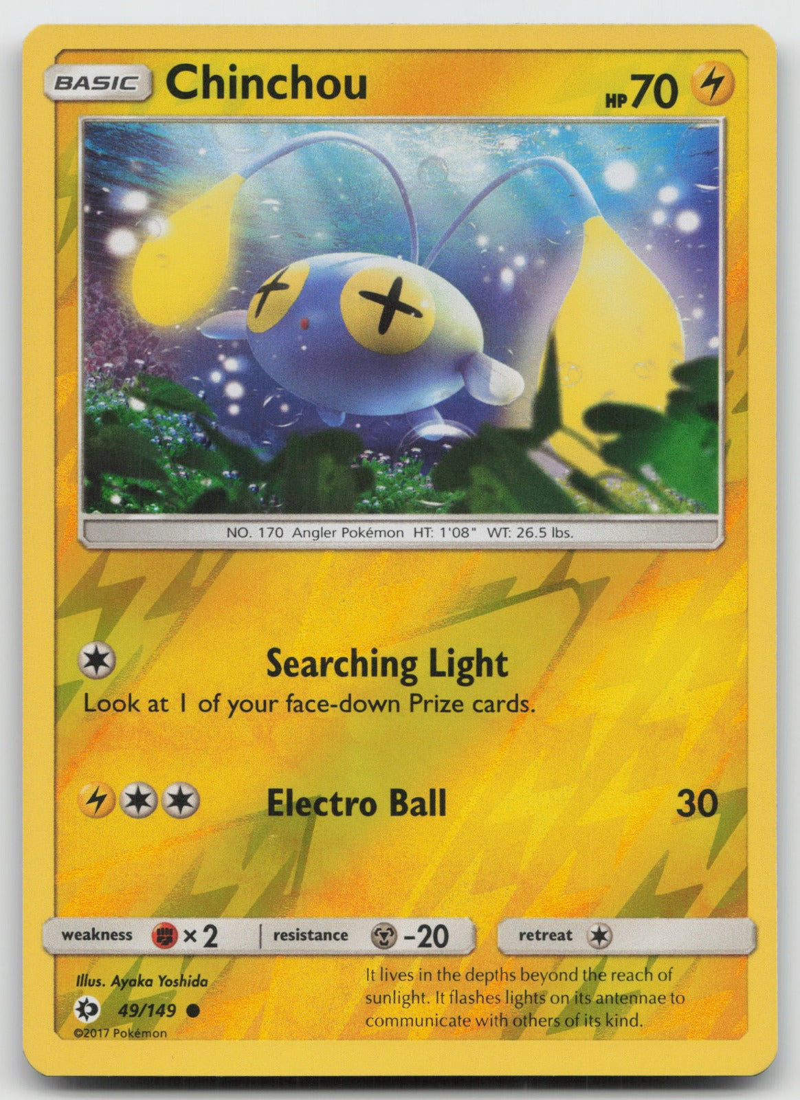 Chinchou Reverse Holo Common SM Base Set 49/149 LP