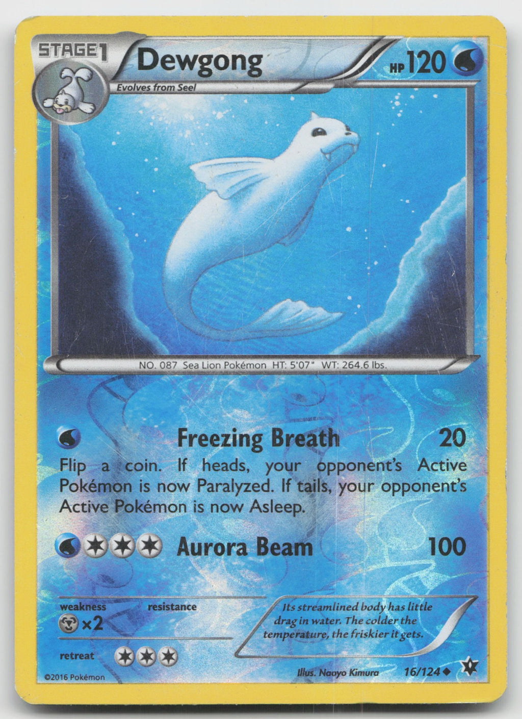 Dewgong Uncommon Reverse Holo XY - Fates Collide 16/124 LP