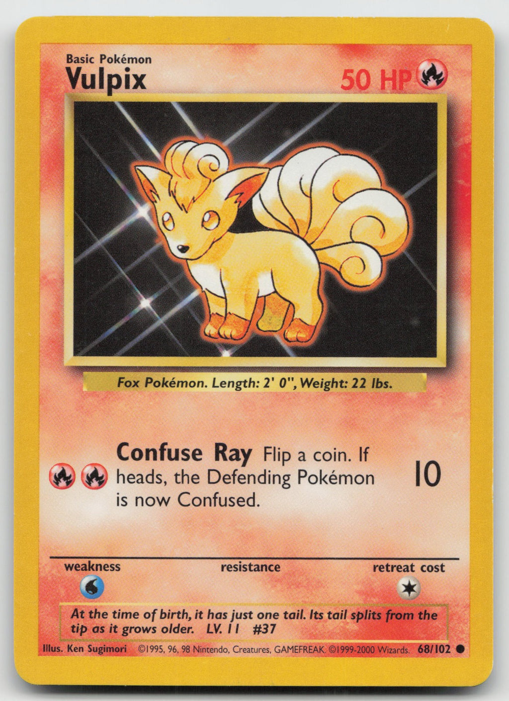 Vulpix Common Base Set 4th Print 68/102 LP