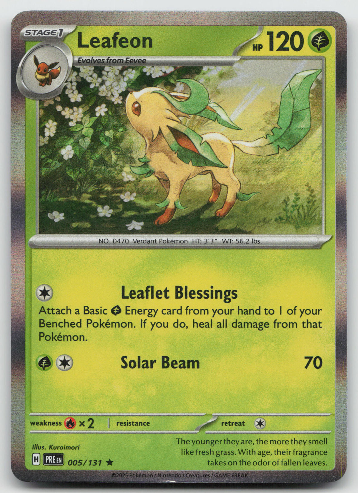 Leafeon Rare Holo SV: Prismatic Evolutions 005/131 NM