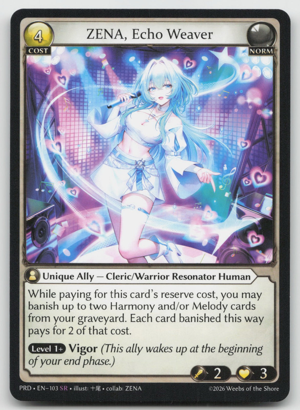 ZENA, Echo Weaver Super Rare.asphodel/paradise 103 NM