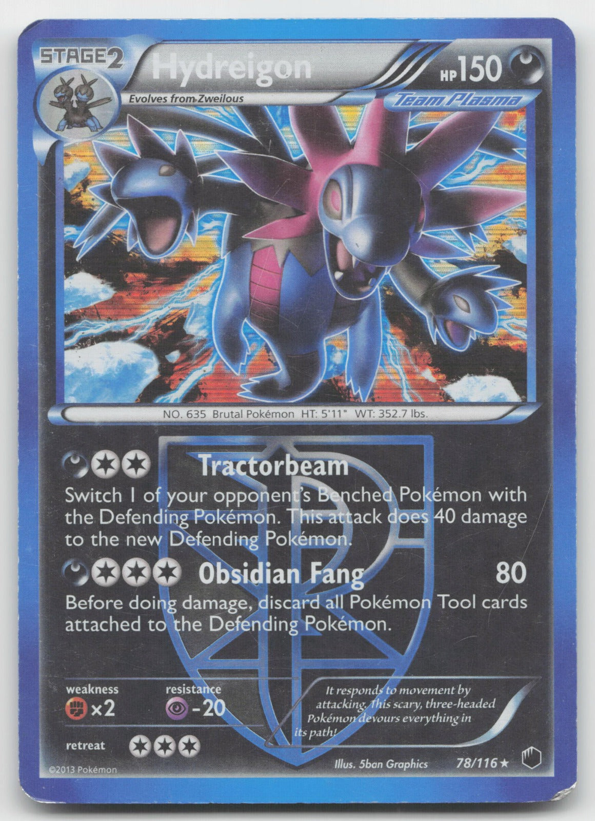 Hydreigon (Team Plasma) Holo Rare Plasma Freeze 78/116 HP