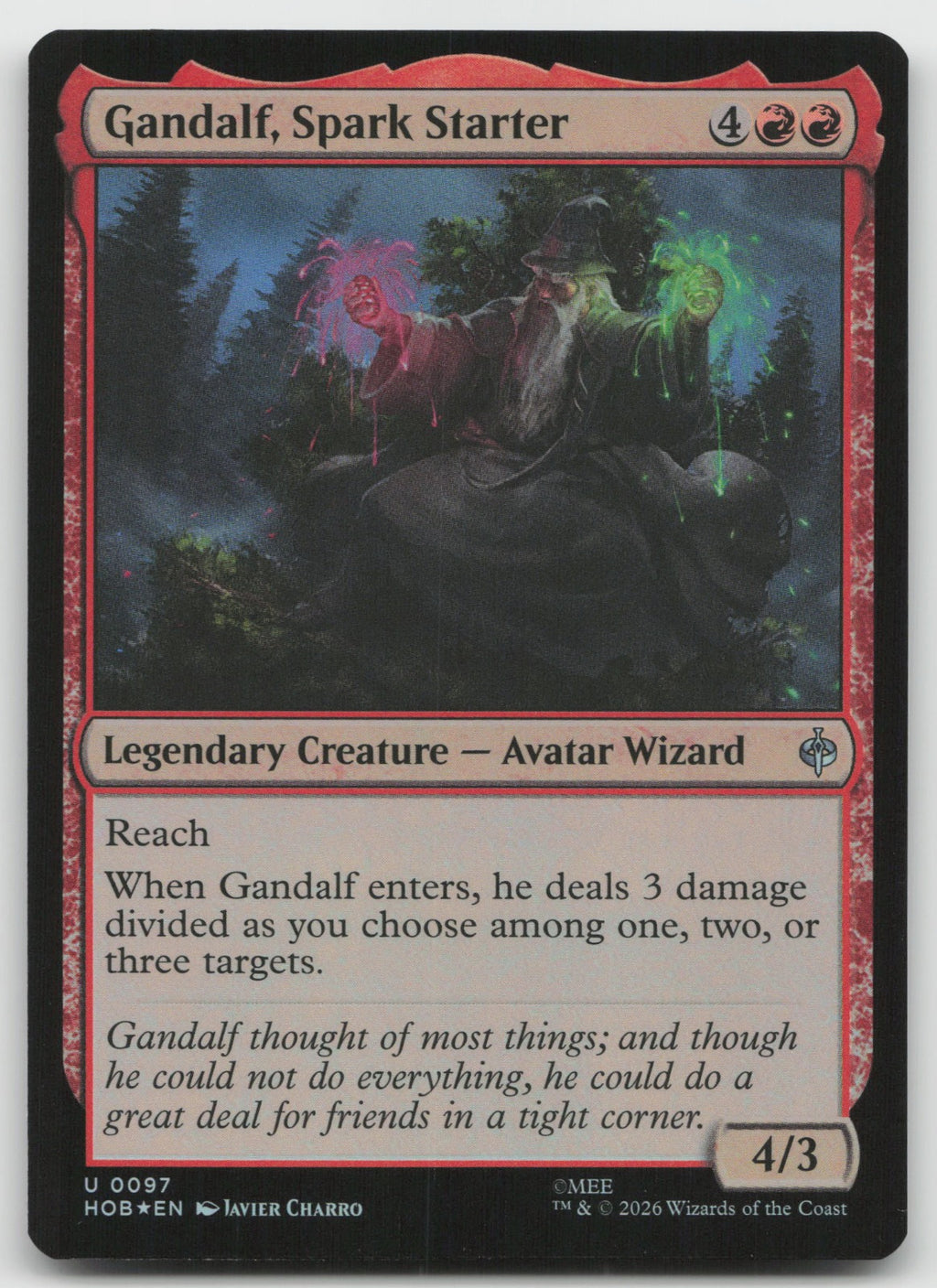 Gandalf, Spark Starter Foil U The Hobbit 97 NM