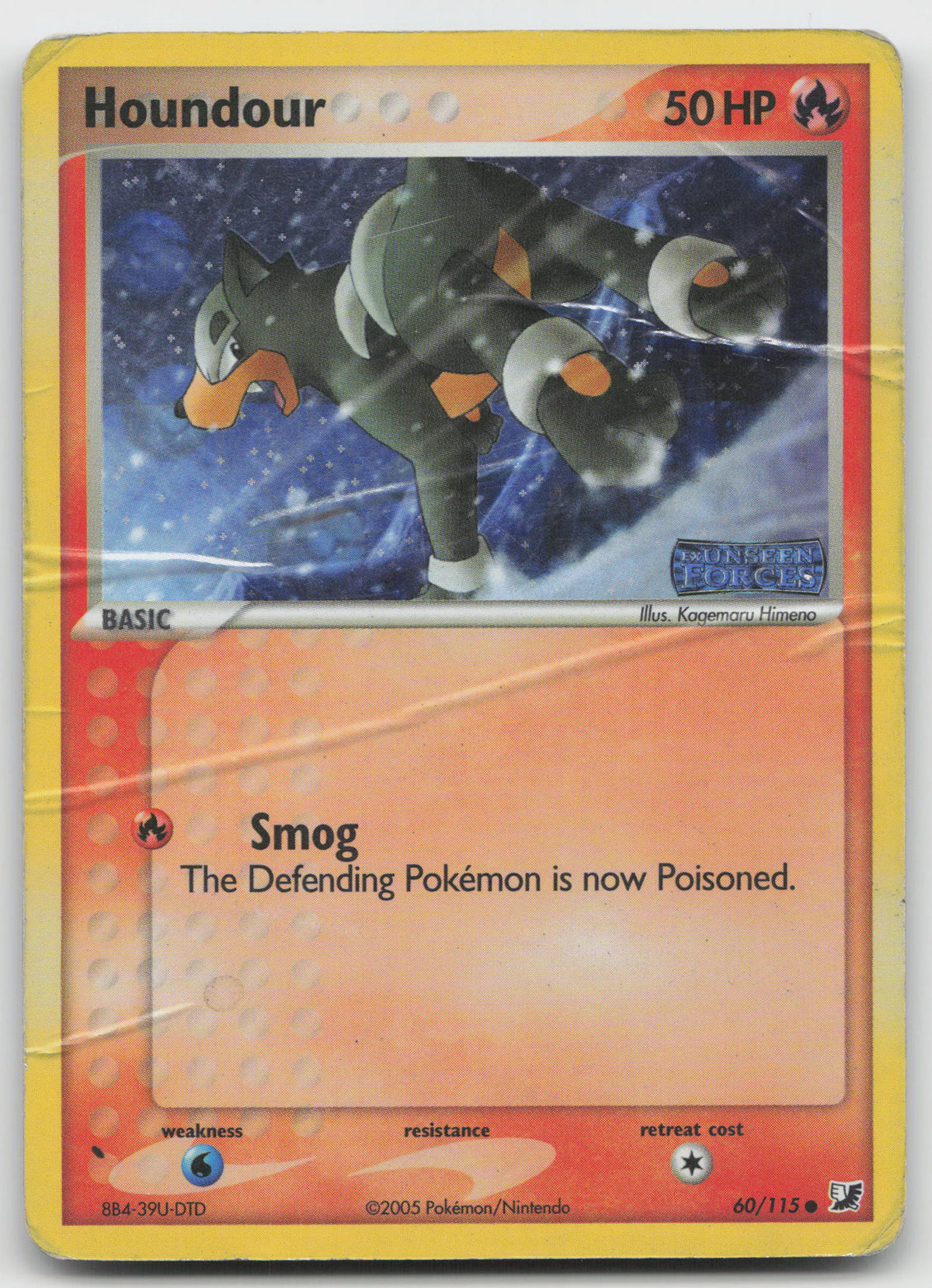 Houndour Common Reverse Holo Unseen Forces 60/115 DAMAGED