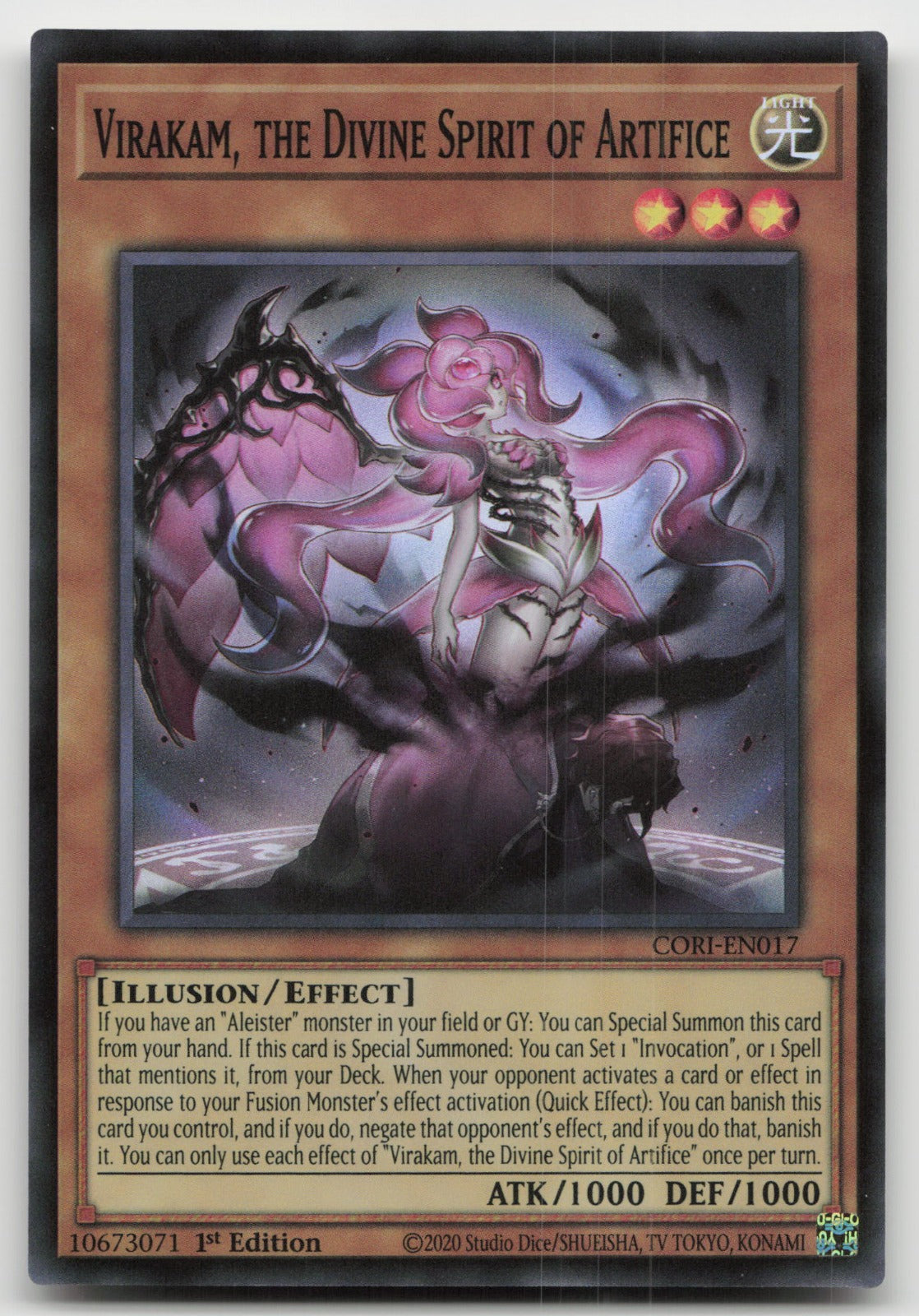 Virakam the Divine Spirit of Artifice 1st Super Rare Chaos Origins CORI-EN017 NM