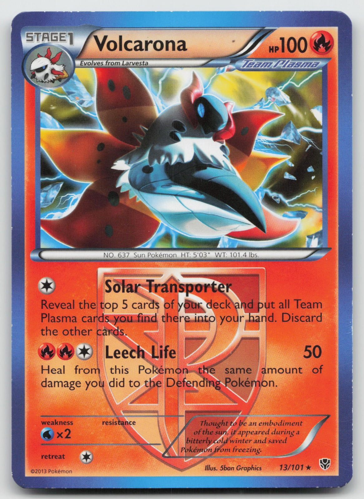 Volcarona (Team Plasma) Rare Plasma Blast 13/101 MP
