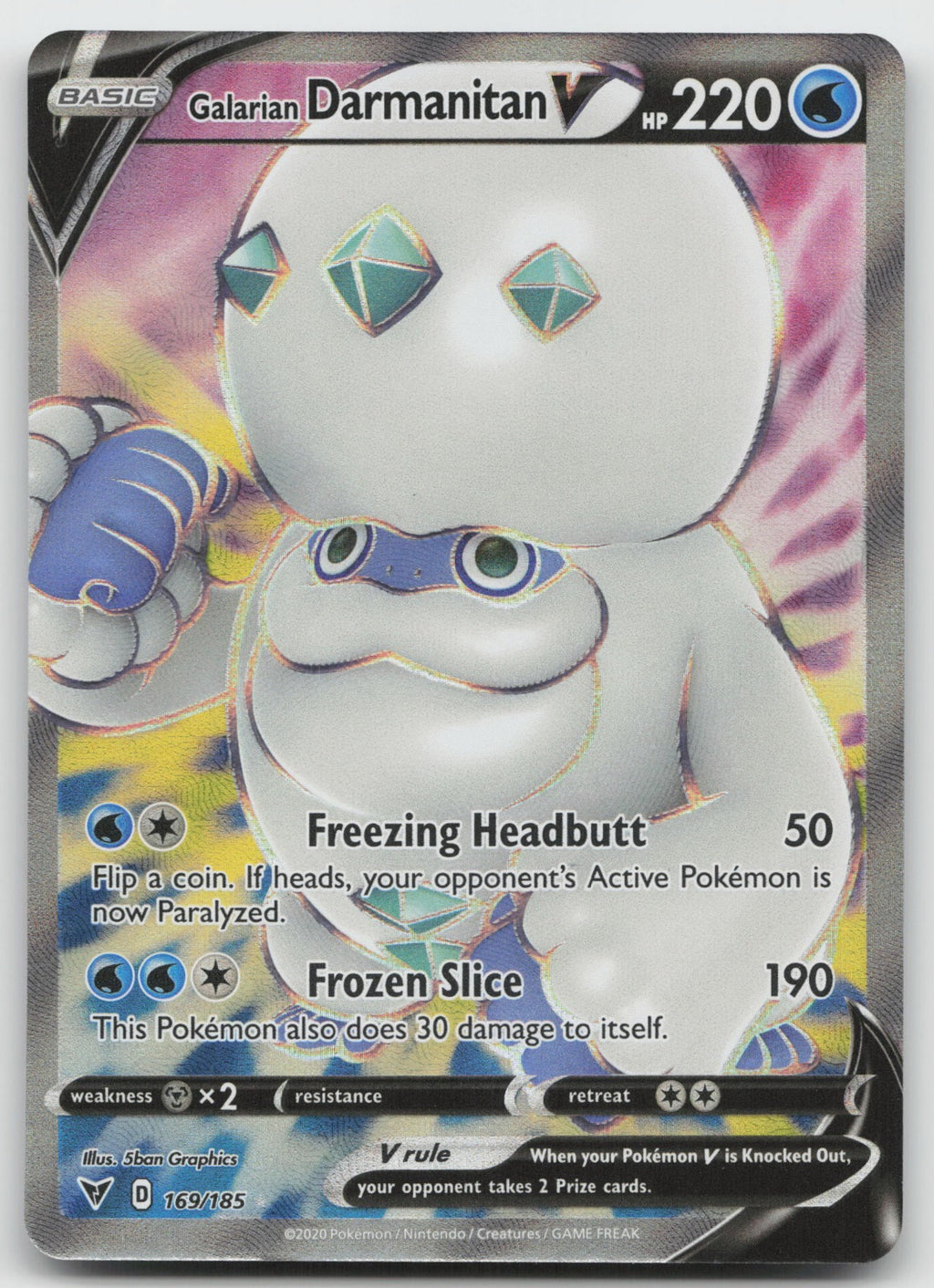 Galarian Darmanitan V (Full Art) Ultra Rare Holo SWSH04:Vivid Voltage 169/185 NM