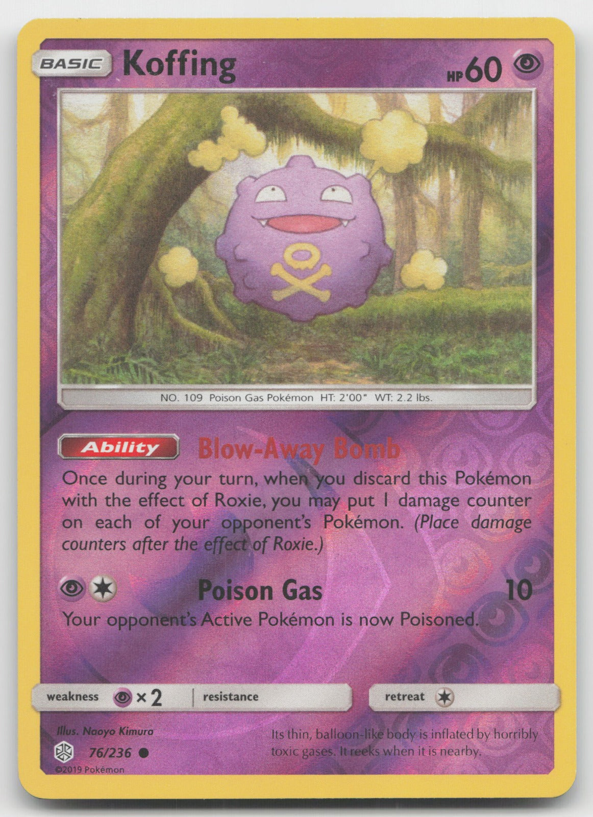 Koffing Reverse Holo Common SM - Cosmic Eclipse 76/236 NM