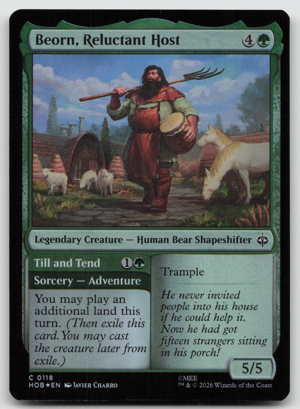 Beorn, Reluctant Host C Foil The Hobbit 118 NM