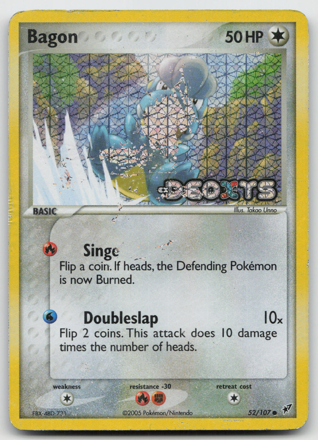 Bagon Common Reverse Holo Deoxys 52/107 DAMAGED