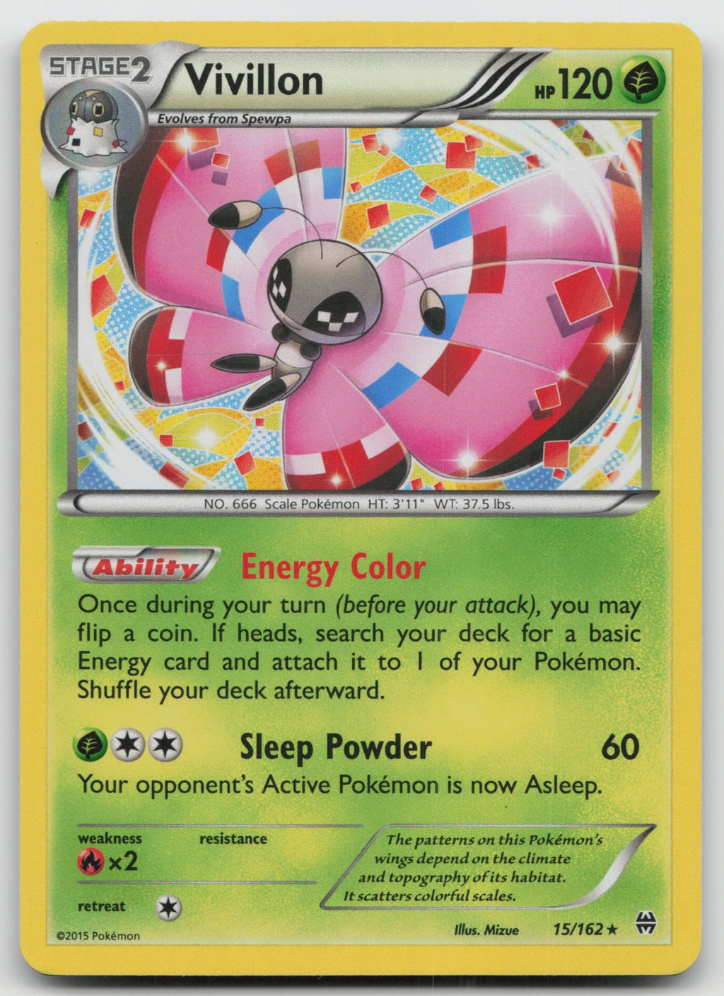 Vivillon Holo Rare XY - BREAKthrough 15/162 LP
