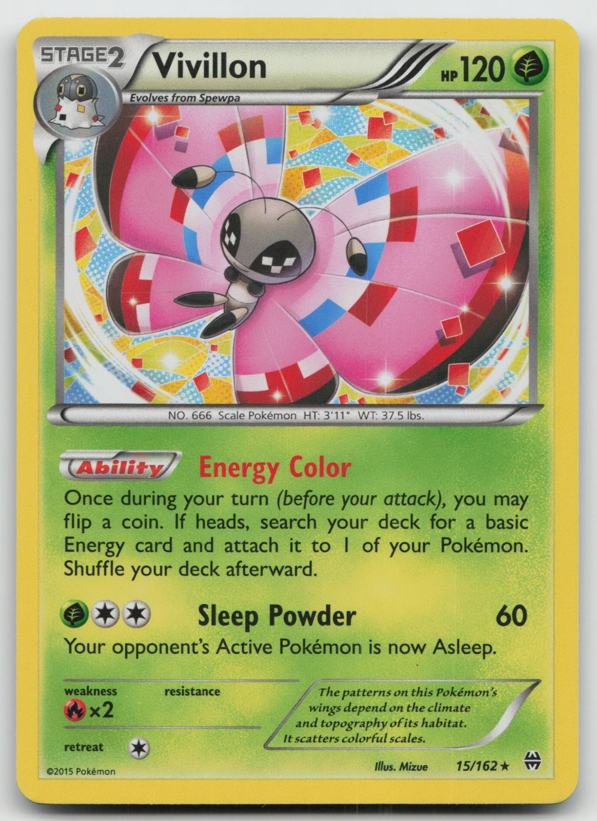 Vivillon Holo Rare XY - BREAKthrough 15/162 LP