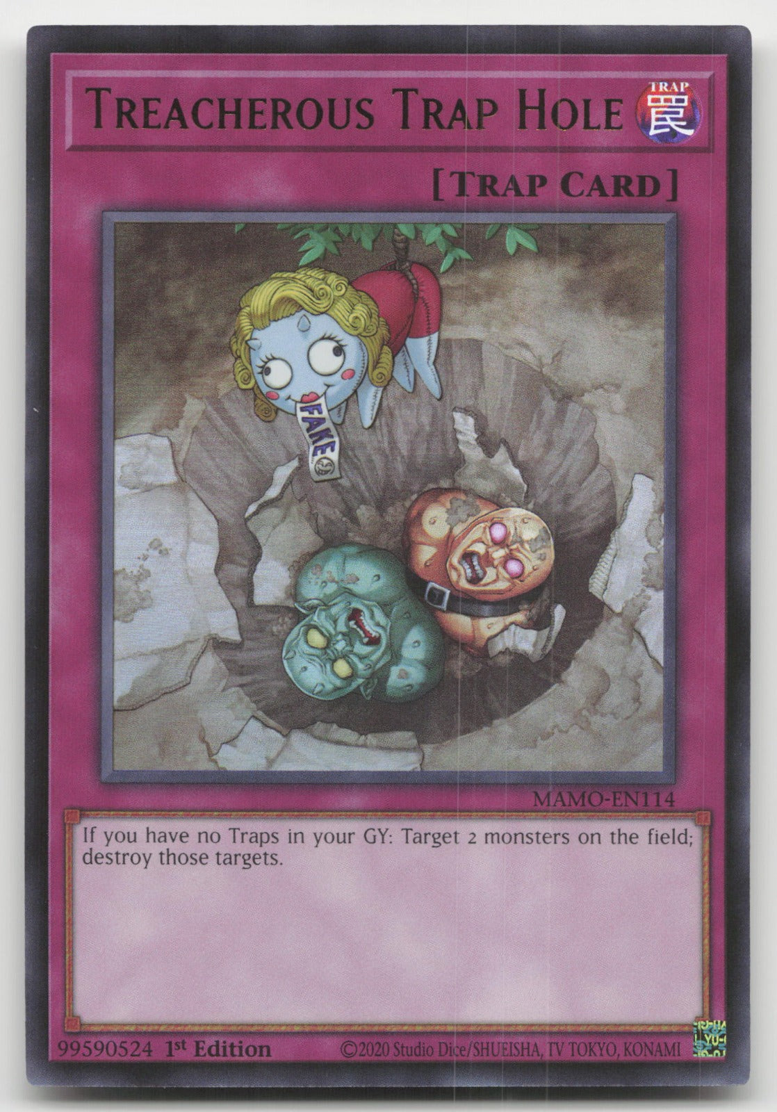 Treacherous Trap Hole 1st Edition Ultra Rare Magnificent Monsters MAMO-EN114 NM