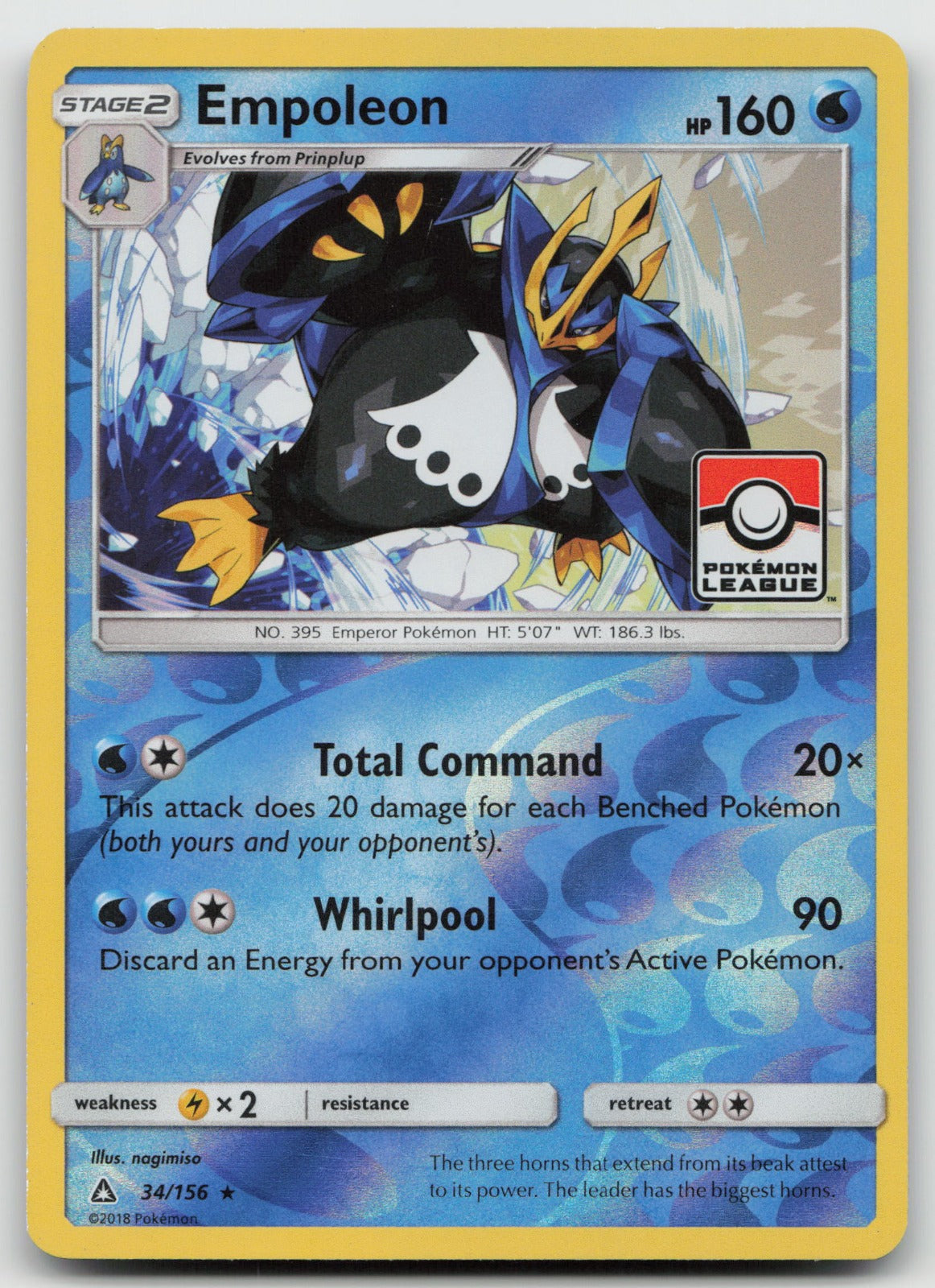 Empoleon 34/156 Pokemon League Promo Reverse Holo League & Championship Cards LP