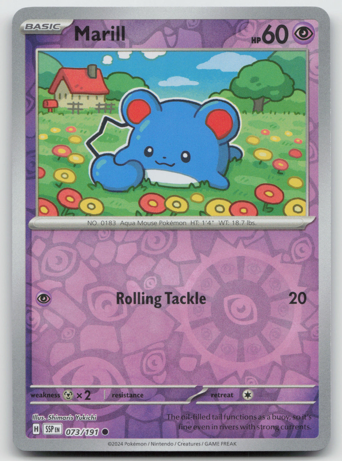Marill Common Reverse Holo SV08: Surging Sparks 073/191 NM