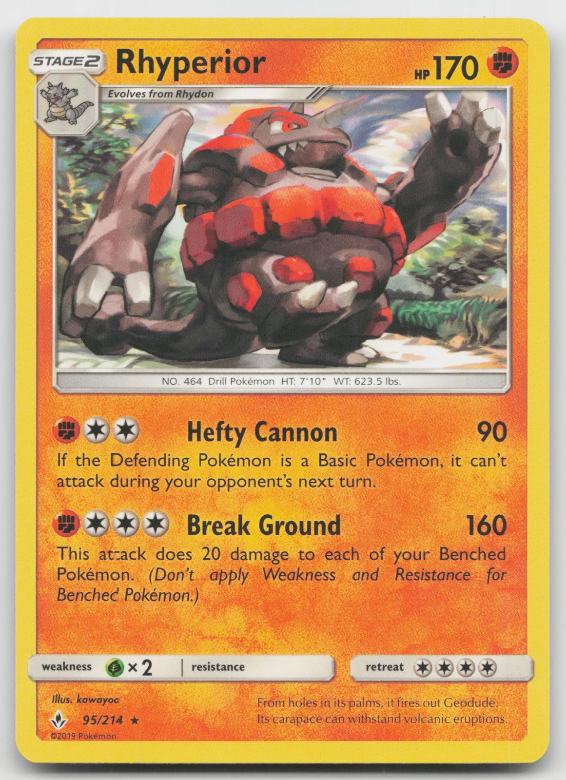 Rhyperior Rare SM - Unbroken Bonds 95/214 NM