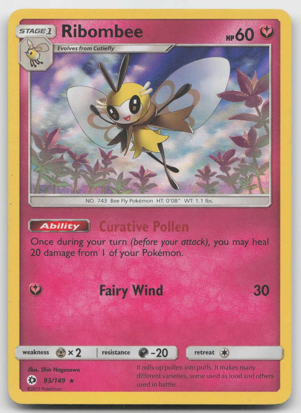 Ribombee Holo Rare Holo SM Base Set 93/149 VLP